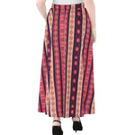 Pink And Purple Southwestern Print Chiffon Maxi Skirt