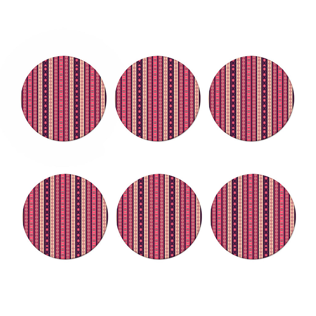 Pink And Purple Southwestern Print Coaster Set