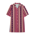 Pink And Purple Southwestern Print Cotton Hawaiian Shirt