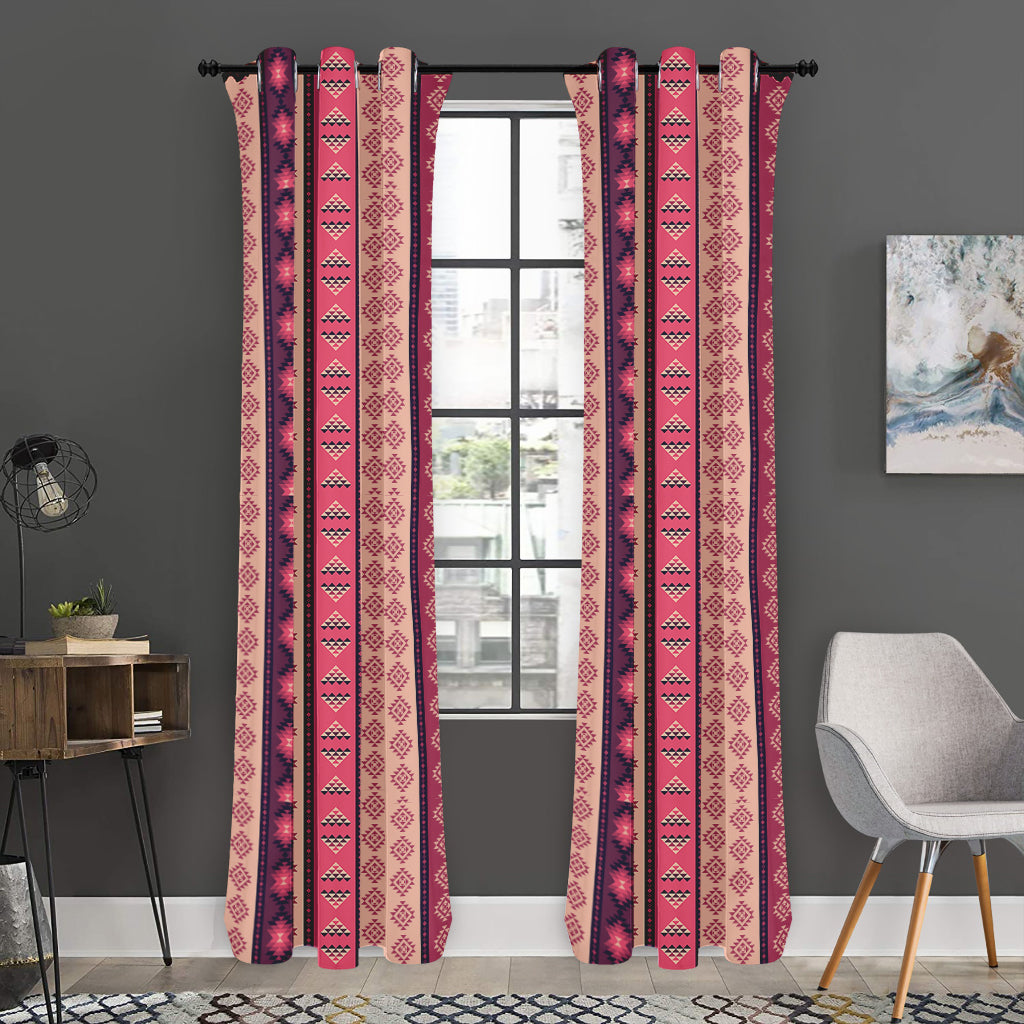 Pink And Purple Southwestern Print Curtain