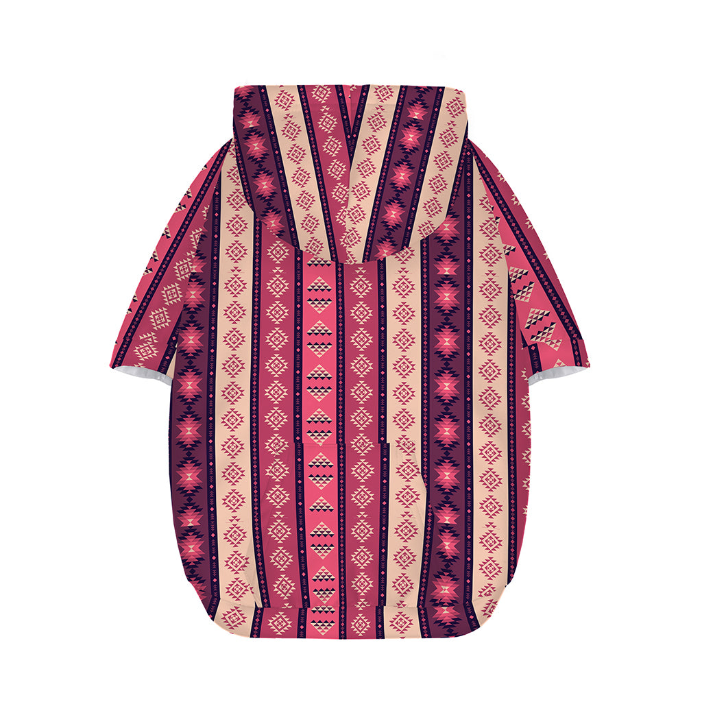 Pink And Purple Southwestern Print Dog Zip Up Hoodie