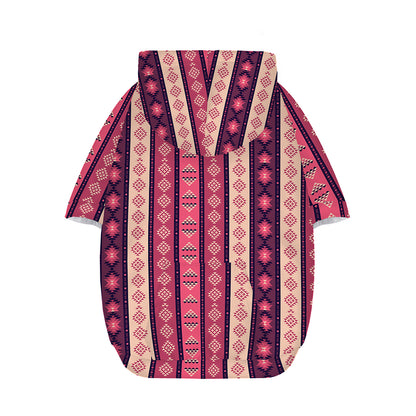 Pink And Purple Southwestern Print Dog Zip Up Hoodie