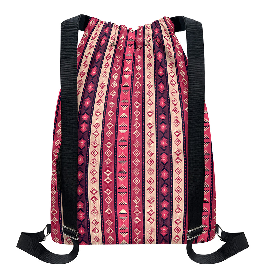 Pink And Purple Southwestern Print Drawstring Backpack