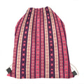 Pink And Purple Southwestern Print Drawstring Bag