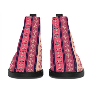 Pink And Purple Southwestern Print Flat Ankle Boots