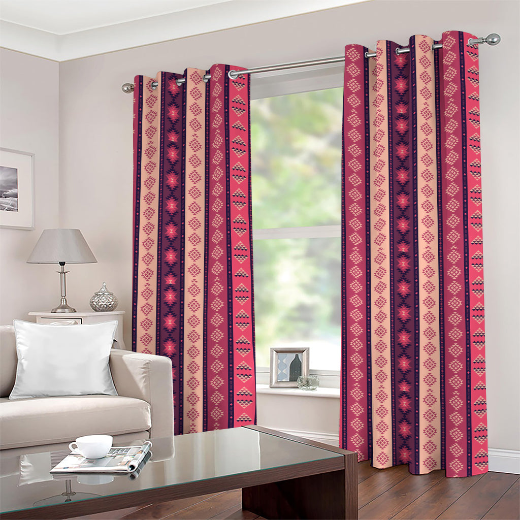Pink And Purple Southwestern Print Grommet Curtains