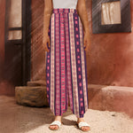 Pink And Purple Southwestern Print Harem Pants