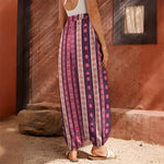 Pink And Purple Southwestern Print Harem Pants