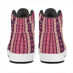 Pink And Purple Southwestern Print High Top Leather Sneakers