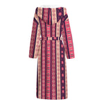 Pink And Purple Southwestern Print Hooded Bathrobe