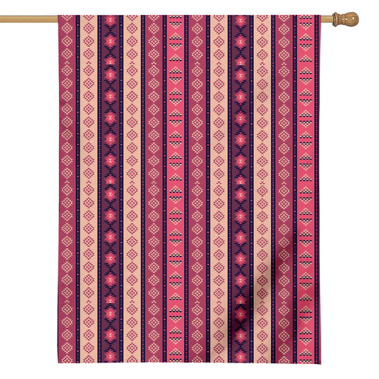 Pink And Purple Southwestern Print House Flag