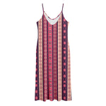 Pink And Purple Southwestern Print Jersey Midi Cami Dress