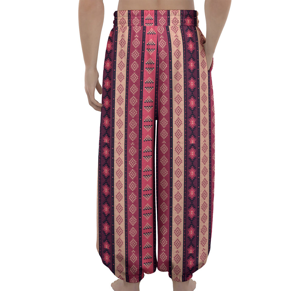 Pink And Purple Southwestern Print Lantern Pants