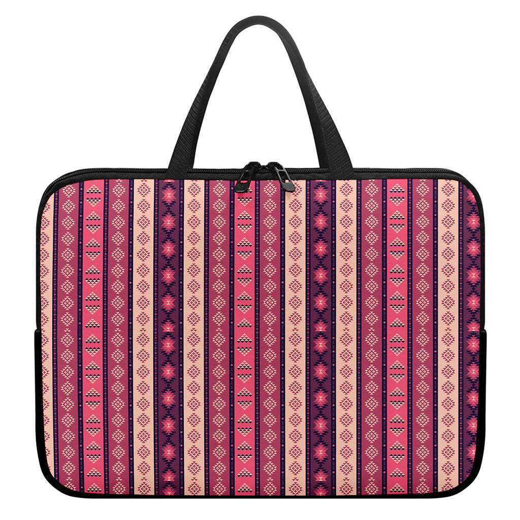 Pink And Purple Southwestern Print Laptop Sleeve With Handle