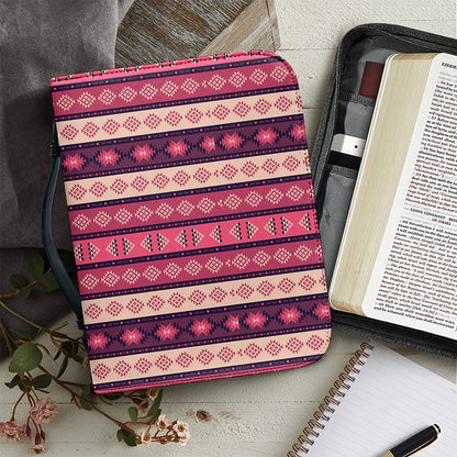 Pink And Purple Southwestern Print Leather Bible Cover
