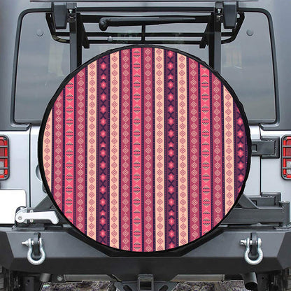 Pink And Purple Southwestern Print Leather Spare Tire Cover