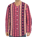 Pink And Purple Southwestern Print Long Sleeve Baseball Jersey