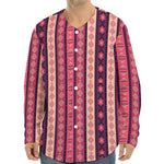 Pink And Purple Southwestern Print Long Sleeve Baseball Jersey