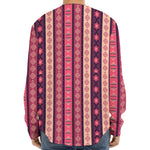Pink And Purple Southwestern Print Long Sleeve Baseball Jersey