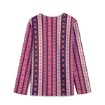 Pink And Purple Southwestern Print Long Sleeve Short Coat