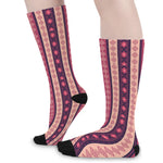 Pink And Purple Southwestern Print Long Socks