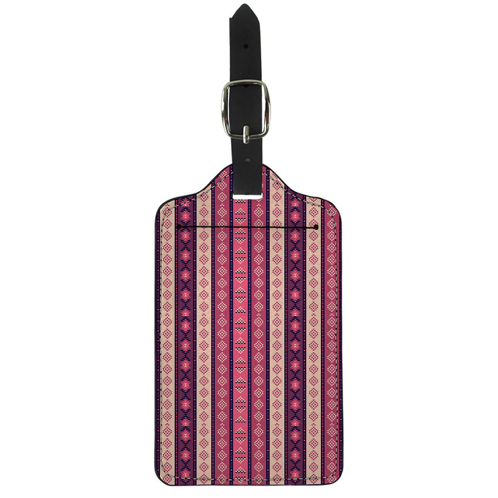 Pink And Purple Southwestern Print Luggage Tag