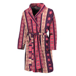 Pink And Purple Southwestern Print Men's Bathrobe