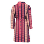 Pink And Purple Southwestern Print Men's Bathrobe
