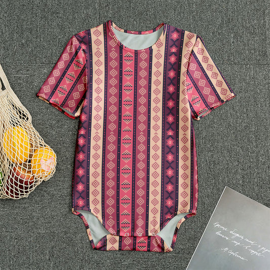 Pink And Purple Southwestern Print Men's Bodysuit