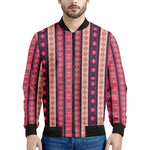 Pink And Purple Southwestern Print Men's Bomber Jacket