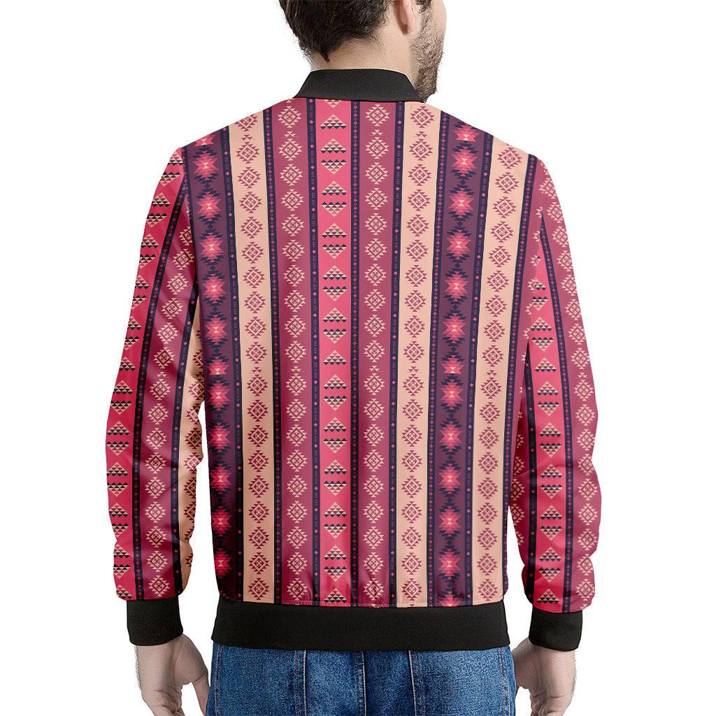 Pink And Purple Southwestern Print Men's Bomber Jacket