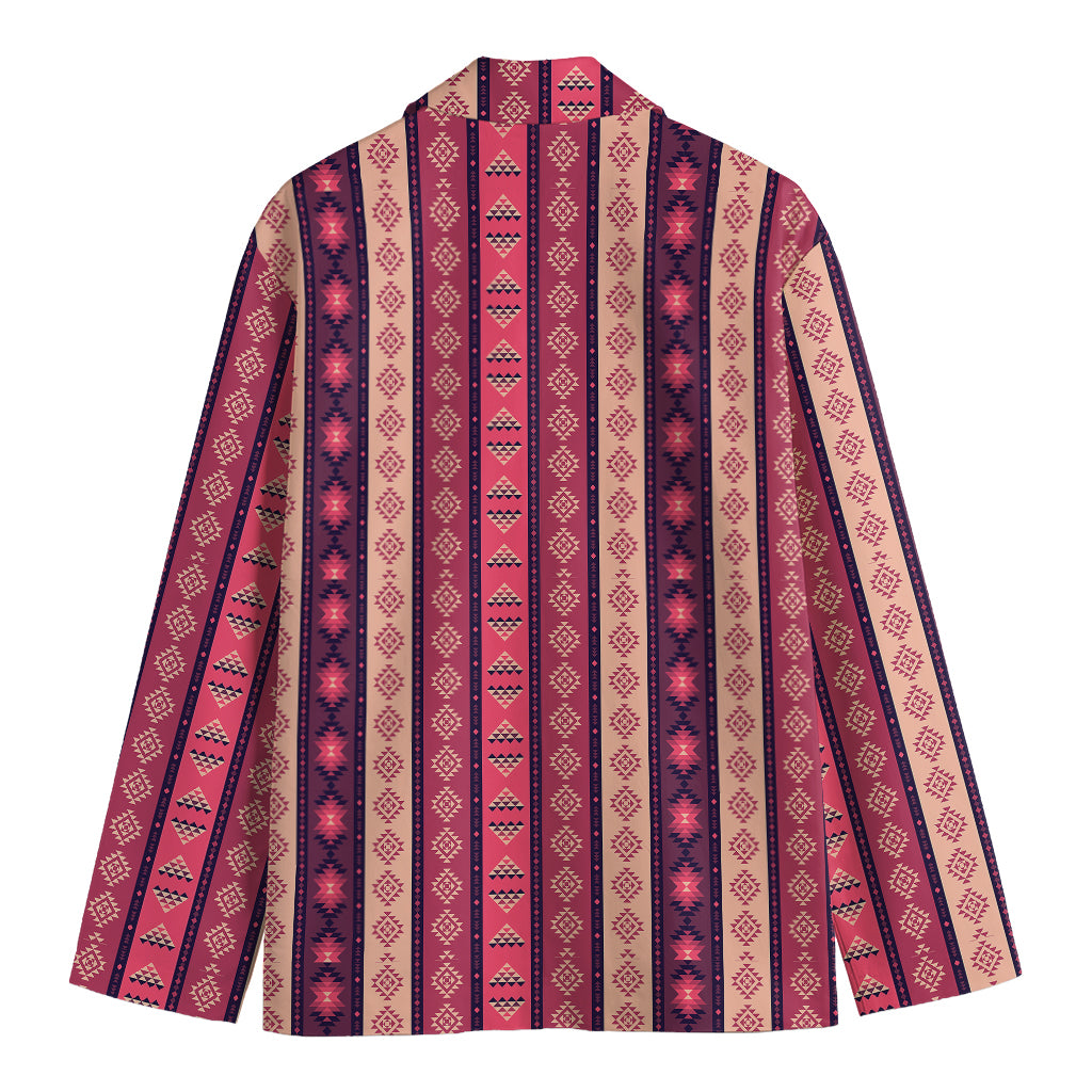 Pink And Purple Southwestern Print Men's Cotton Blazer