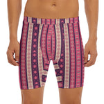 Pink And Purple Southwestern Print Men's Long Boxer Briefs