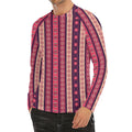 Pink And Purple Southwestern Print Men's Long Sleeve Rash Guard