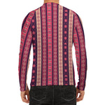 Pink And Purple Southwestern Print Men's Long Sleeve Rash Guard