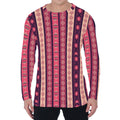 Pink And Purple Southwestern Print Men's Long Sleeve T-Shirt