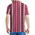 Pink And Purple Southwestern Print Men's Polo Shirt