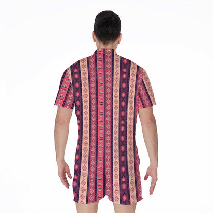 Pink And Purple Southwestern Print Men's Rompers