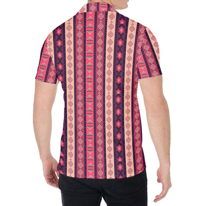 Pink And Purple Southwestern Print Men's Shirt