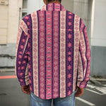 Pink And Purple Southwestern Print Men's Shirt Jacket