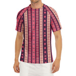 Pink And Purple Southwestern Print Men's Short Sleeve Rash Guard