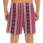 Pink And Purple Southwestern Print Men's Split Running Shorts