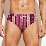 Pink And Purple Southwestern Print Men's Swim Briefs