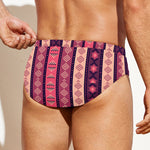 Pink And Purple Southwestern Print Men's Swim Briefs