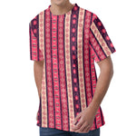 Pink And Purple Southwestern Print Men's Velvet T-Shirt