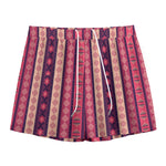 Pink And Purple Southwestern Print Mesh Shorts