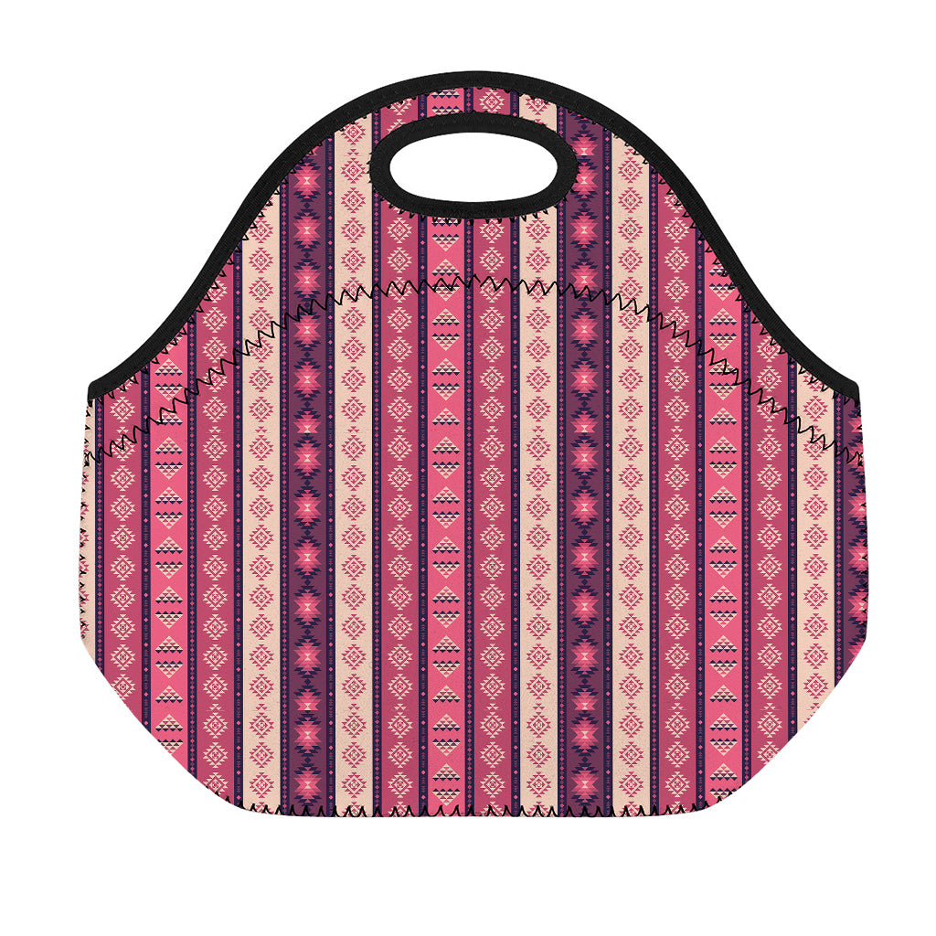 Pink And Purple Southwestern Print Neoprene Lunch Bag