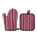 Pink And Purple Southwestern Print Oven Mitt And Pot Holder Set