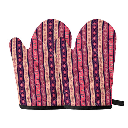 Pink And Purple Southwestern Print Oven Mitts