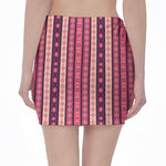 Pink And Purple Southwestern Print Pencil Mini Skirt